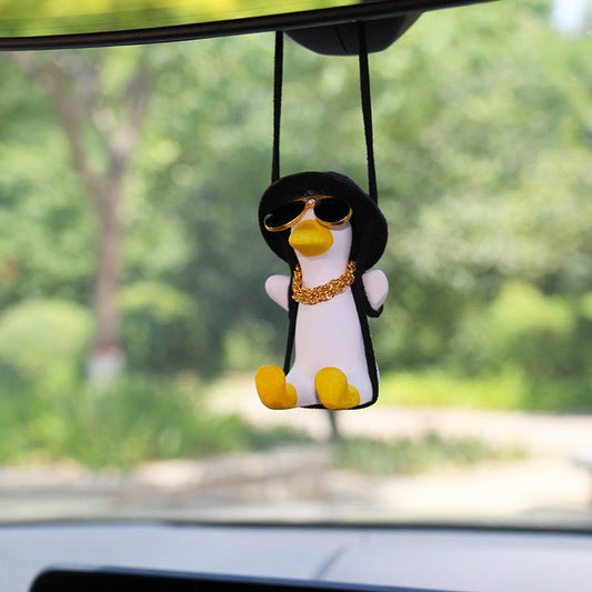 Car Accessorie Gypsum Cute Anime Swing Duck Pendant Auto