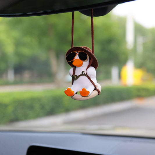 Car Accessorie Gypsum Cute Anime Swing Duck Pendant Auto