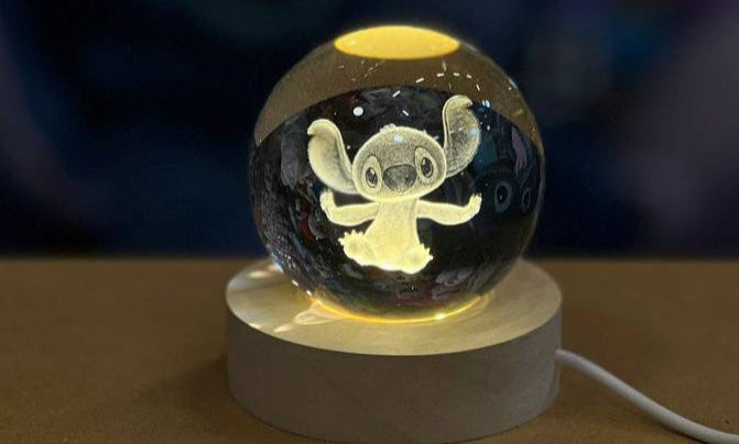 stitch Crystal Ball Night Lamp 8 cm
