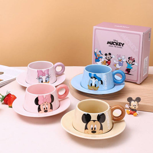 Disney-Ceramic Mug Mickey and Minnie Mouse, Daisy and Donald Duck Cartoon Mug